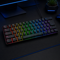 ION STRIKE MK1 black keyboard rainbow RGB on black gaming desk mat