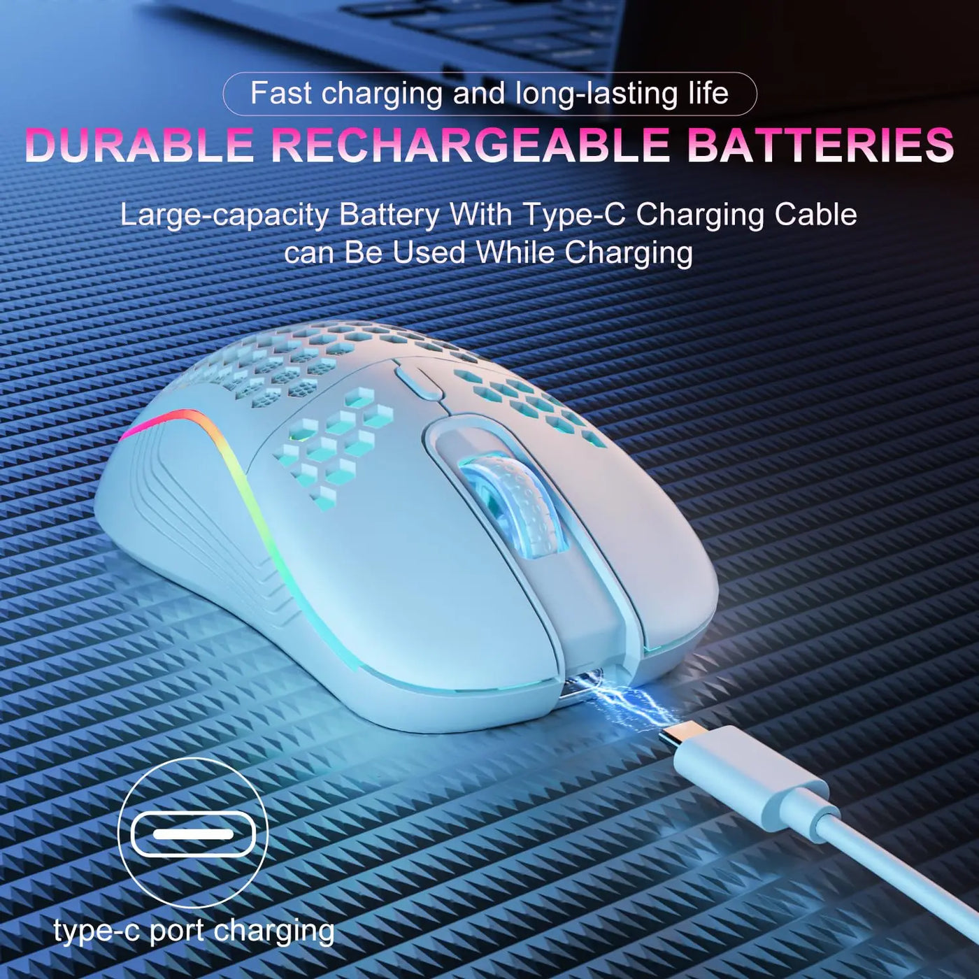 ION STRIKE PM3 black gaming mouse RGB backlight dark background