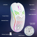 ION STRIKE PM3 white wireless mouse on gaming desk setup
